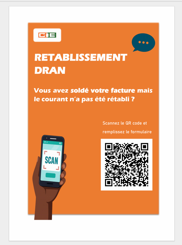Outil d'aide au rétablissement des clients de la DRAN